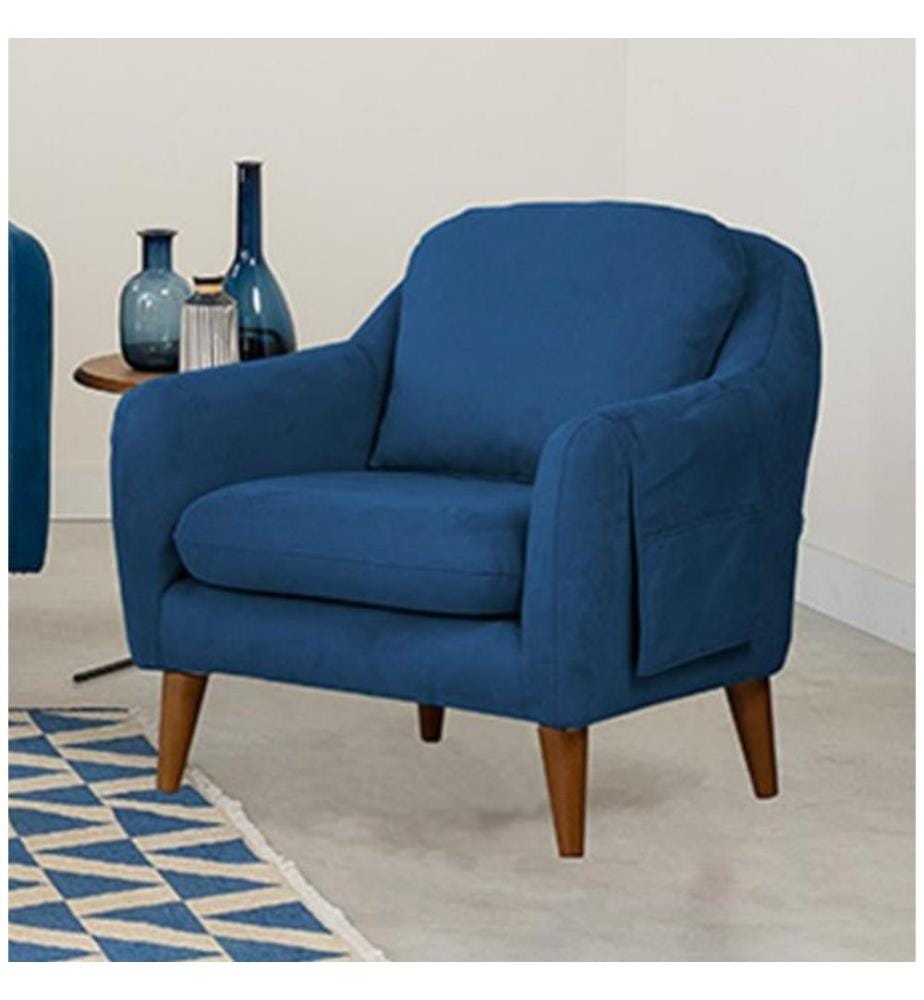 Sofa-Set, Dunkelblau, Gestell aus Hainbuchenholz, Strickstoff