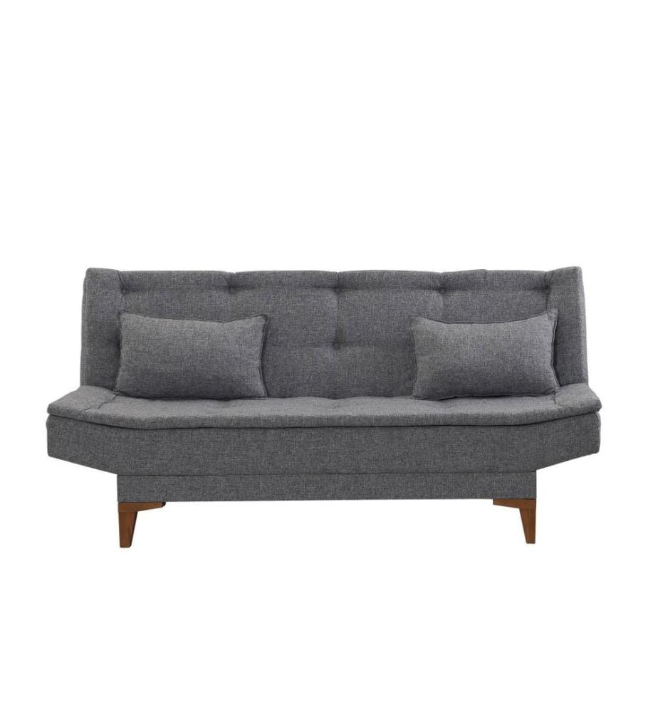 3-Sitz-Sofa-Bett, Dunkelgrau, Buchenholzrahmen, Polyurethan-Acryl-Gewebe