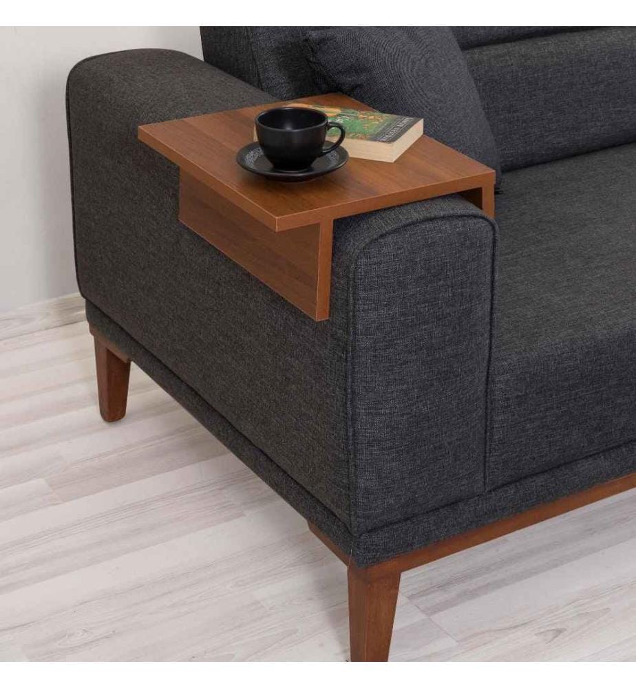 Sofa-Bett-Set, Anthrazit, Gestell Hainbuche, Stoff Polyester