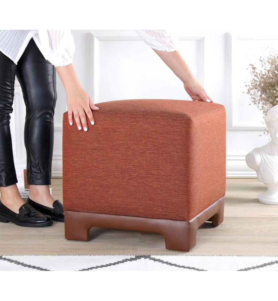 Pouf, rosso piastrelle, 50% COTONE / 50% LINO