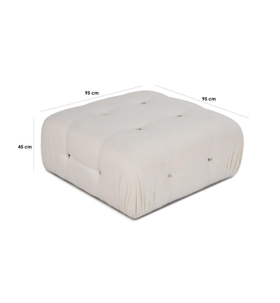 Hocker, Weiss, Gestell: BÜCHENHOLZ/SPANPLATTE, Bezug: 100 % POLYESTER, Kunststoffbeine