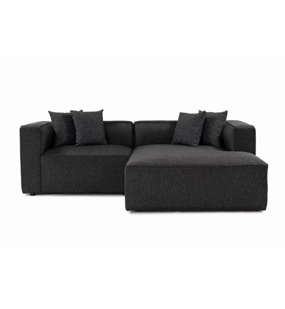 Ecksofa, Anthrazit, Gestell: BUCHE & TANNENHOLZ & SPANPLATTE, Bezug: WEICHES TEXTIL, Kunststoffbeine