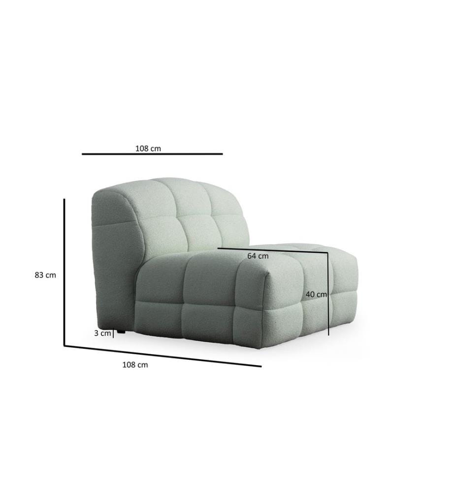 Hellgrün, Gestell: BÜCHENHOLZ / SPANPLATTE, Bezug: 100 % POLYESTER, Kunststoffbeine, 1-Sitzer-Sofa