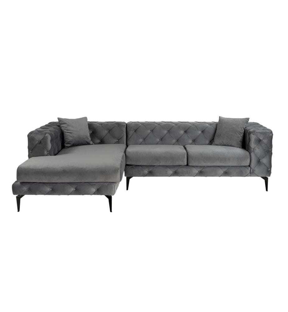 Ecksofa, Anthrazit, Schwarz, Rahmen: BÜCHENHOLZ/SPANPLATTE, Stoff: 100 % POLYESTER, Metallbeine