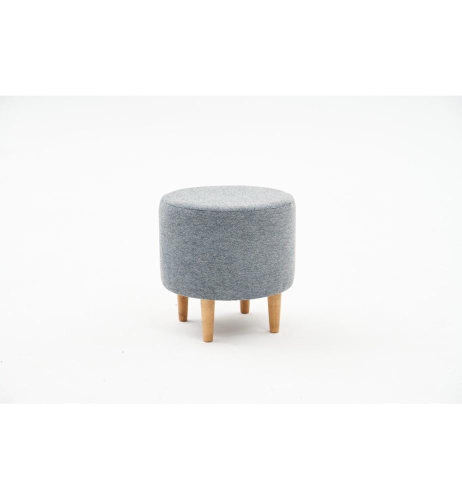 Hocker, grau, Rahmen: 100 % HOLZ, Stoff: 100 % POLYESTER & BAUMWOLLE