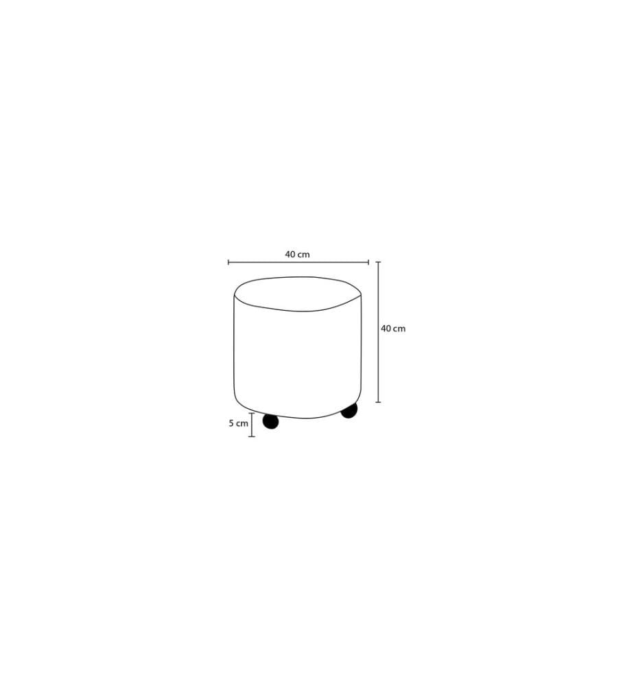 Hocker, cremefarben, Rahmen: 100 % HOLZ, Stoff: 100 % POLYESTER & BAUMWOLLE