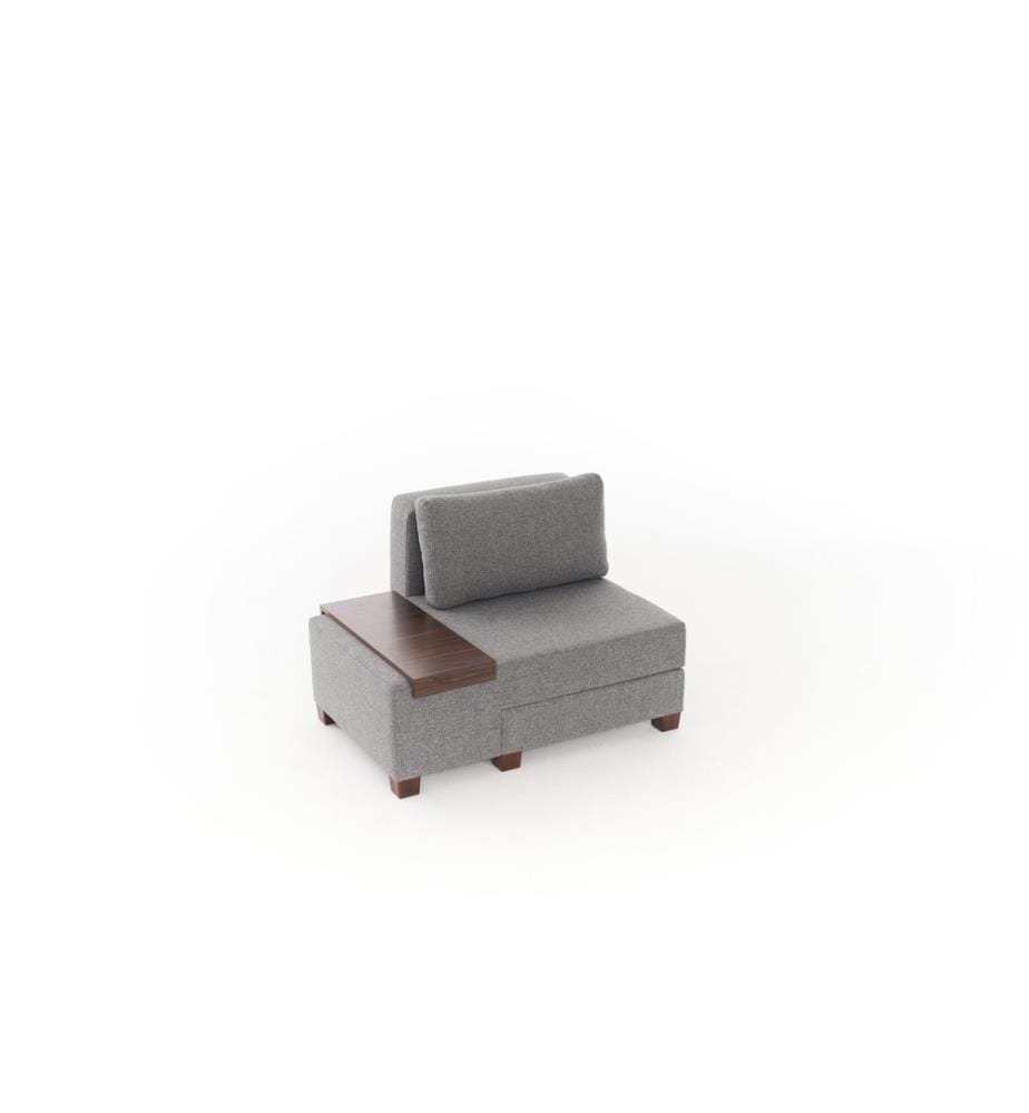 1-Seat Sofa-Bed, Grey, Frame: TIMBER, Fabric: 100% LINEN, Plastic Legs