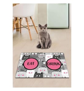 Cat Litter Mat, Multicolor, PVC, Non-Slip Underside