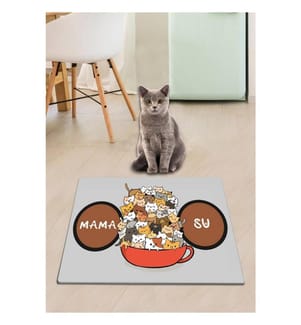 Tappetino per lettiera per gatti, multicolore, PVC, lato inferiore antiscivolo