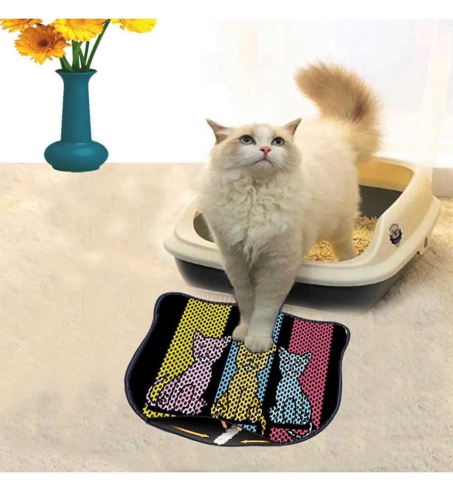 Katzenstreu-Matte, mehrfarbig, 50% Pvc - 50% Polyester