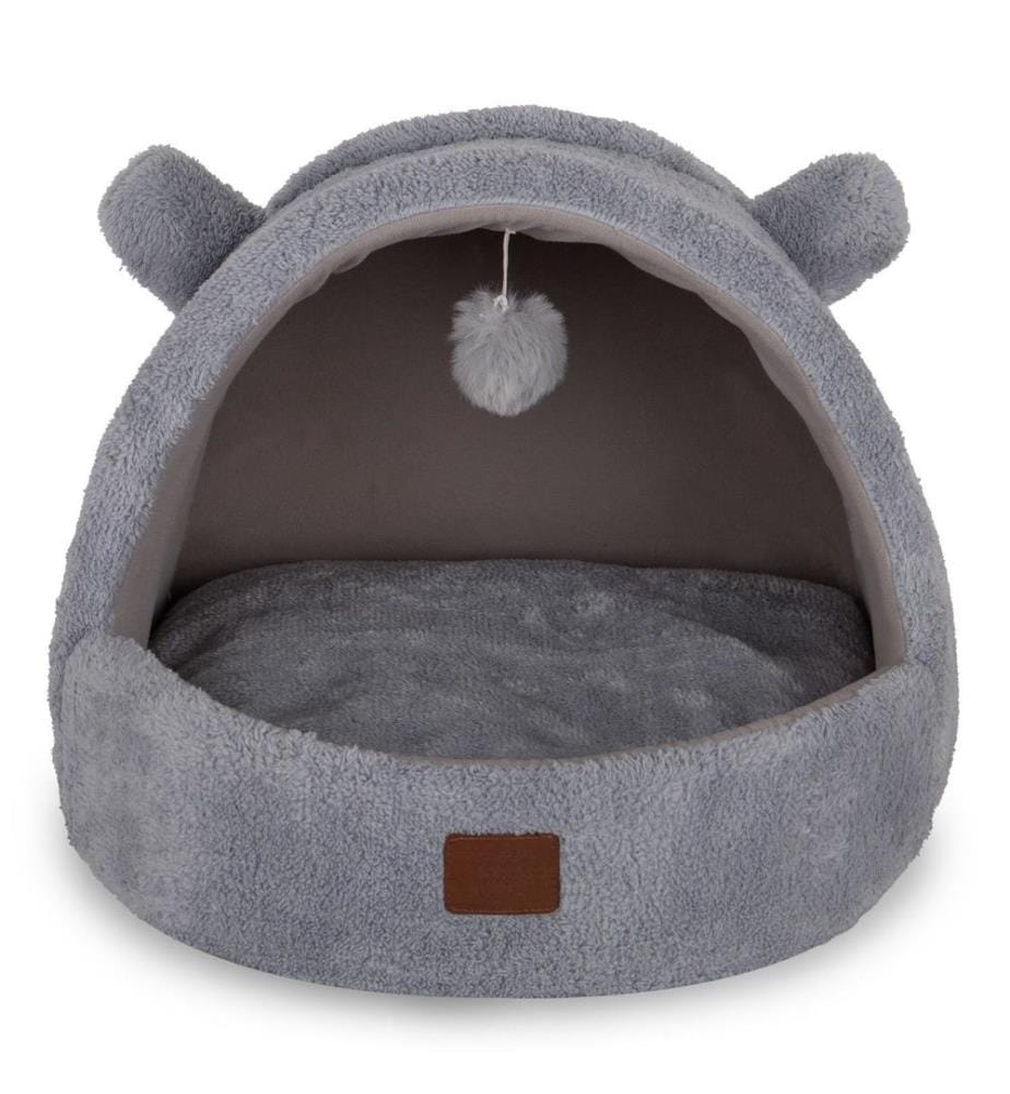 Pet Bed, Grey, EXTERIOR: 100% SPONGE, Inner Filled: 100% BEAD FIBER