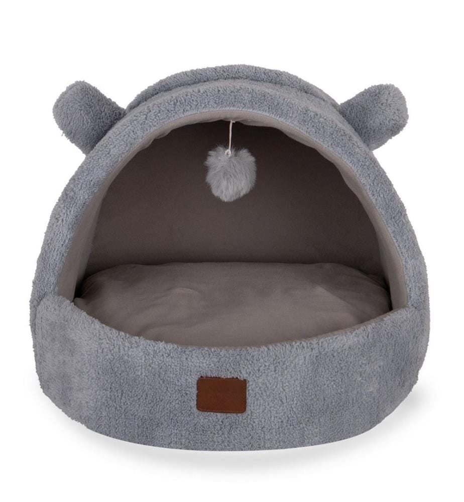 Pet Bed, Grey, EXTERIOR: 100% SPONGE, Inner Filled: 100% BEAD FIBER