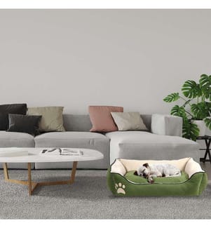 Pet Bed, Green, Ecru, 100% ULTRA SOFT FIBER FILL
