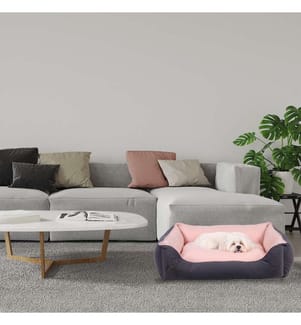 Pet Bed, Grey, Pink, 100% ULTRA SOFT FIBER FILL