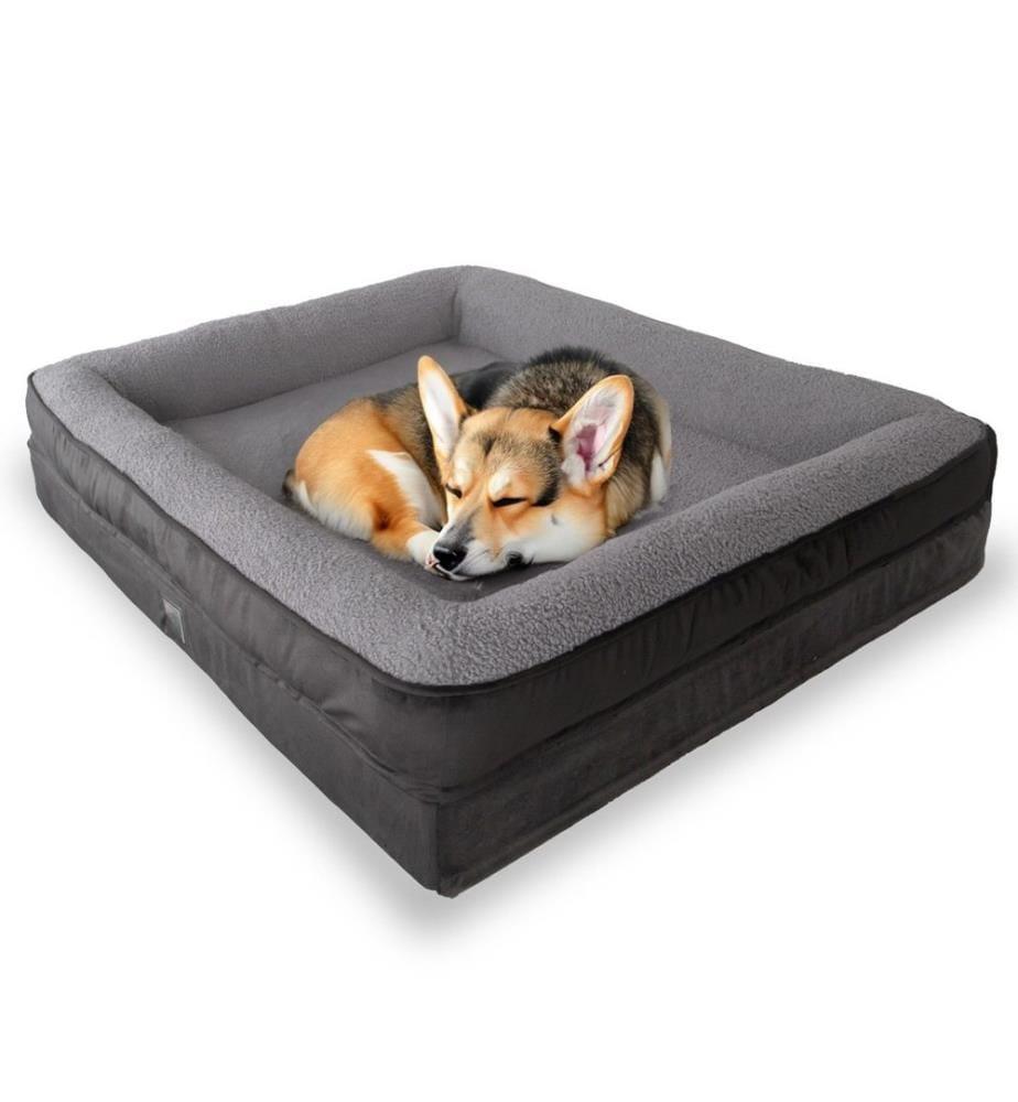 Lit pour animaux, anthracite, gris, MOUSSE À MÉMOIRE DE FORME HAUTE QUALITÉ / MOUSSE ULTRA DOUCE HAUTE DENSITÉ