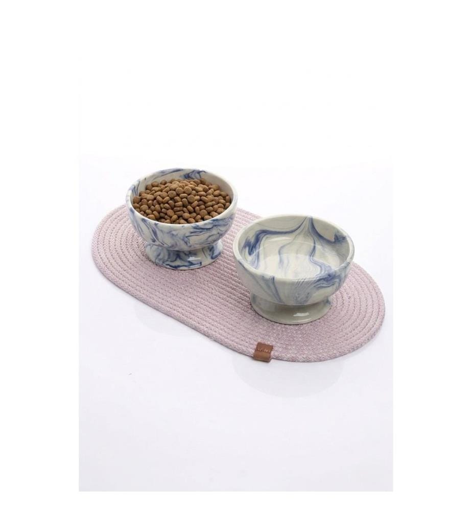 Futternapf für Haustiere, 100 % Keramik, Blau