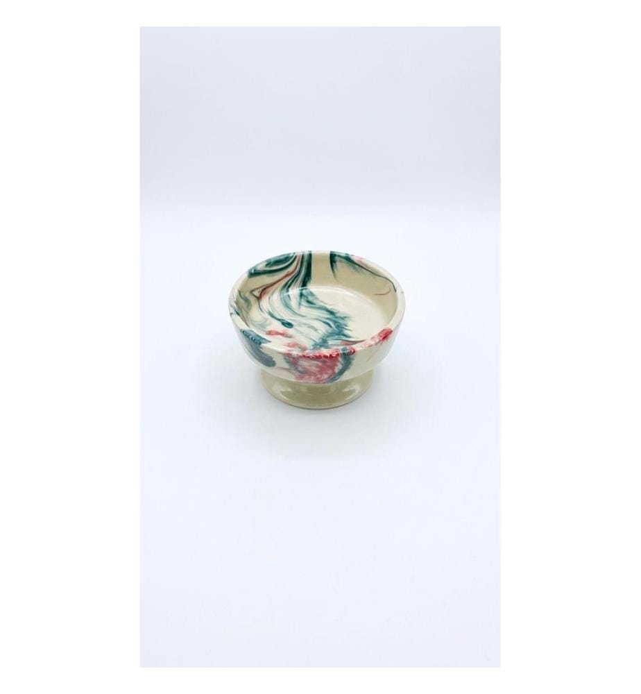 Gamelle pour animaux, 100 % céramique, turquoise, rouge