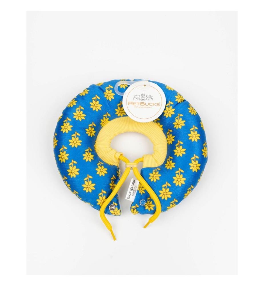 Collier donut pour animaux de compagnie, 100 % polyester, bleu