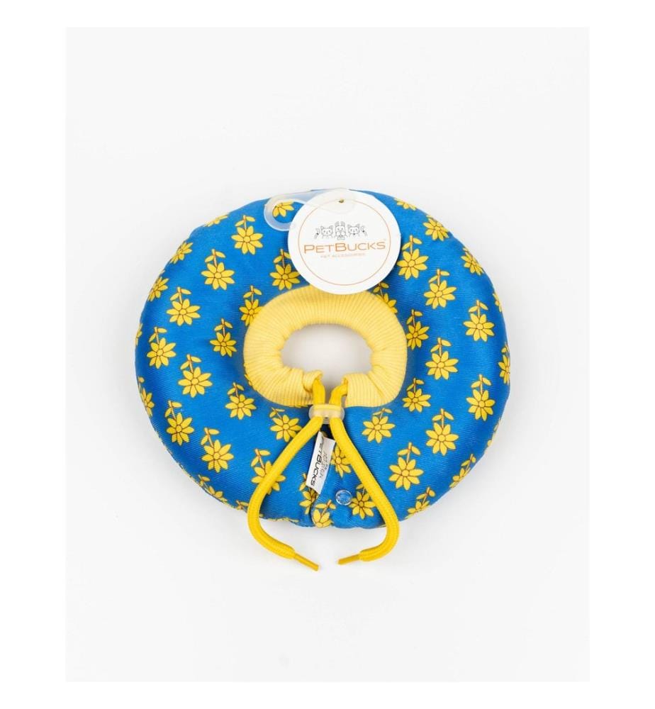 Collier donut pour animaux de compagnie, 100 % polyester, bleu