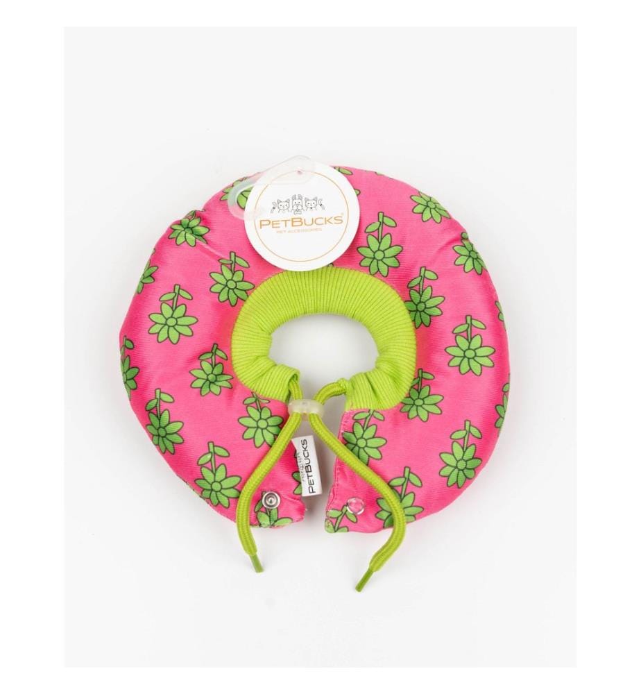 Collier donut pour animaux de compagnie, 100 % polyester, rose