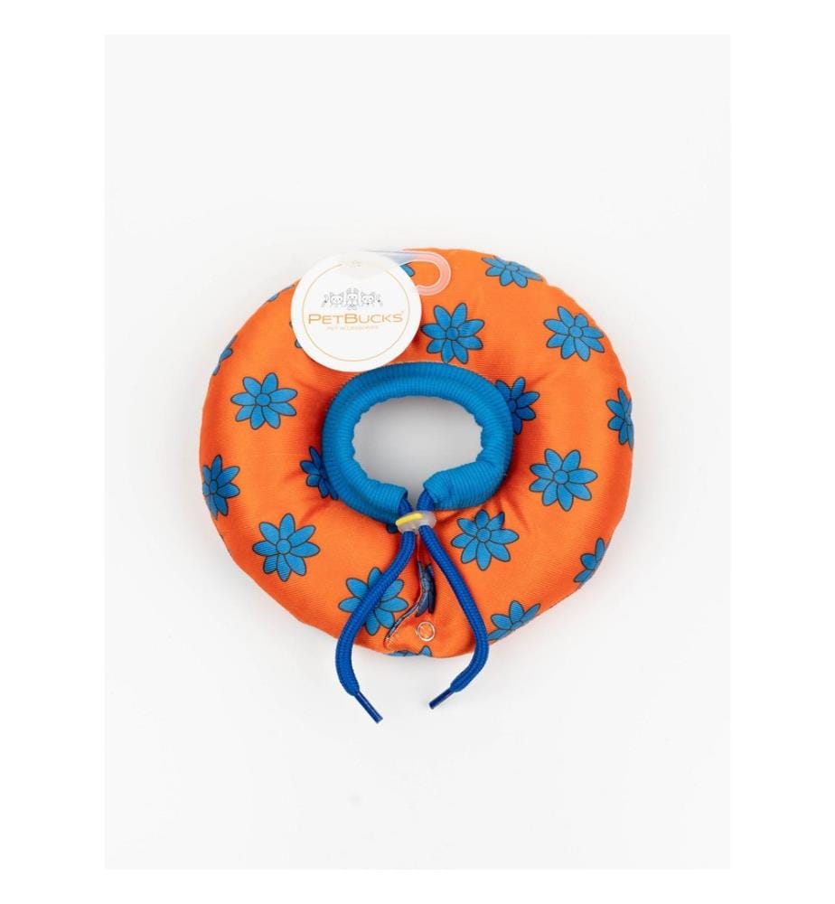 Collier donut pour animaux de compagnie, 100 % polyester, orange