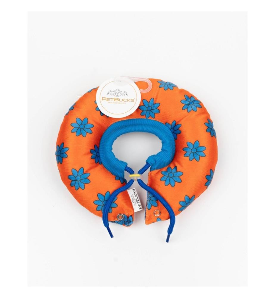 Collier donut pour animaux de compagnie, 100 % polyester, orange