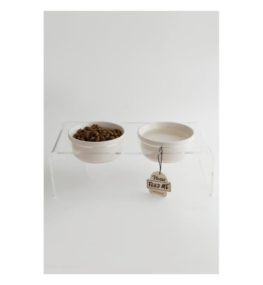 Ensemble de 3 gamelles pour animaux, 100 % plexiglas, transparentes