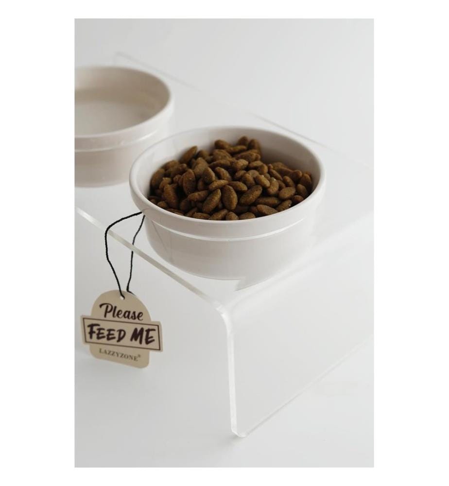 Ensemble de 3 gamelles pour animaux, 100 % plexiglas, transparentes