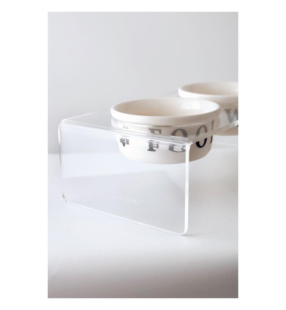 Ensemble de 3 gamelles pour animaux, 100 % plexiglas, transparentes
