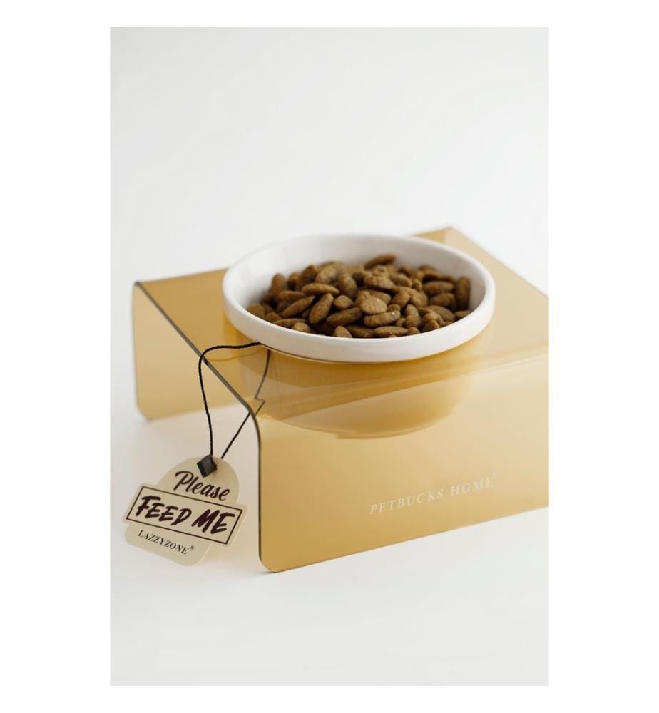 Ensemble de 2 gamelles pour animaux, 100 % plexiglas, marron
