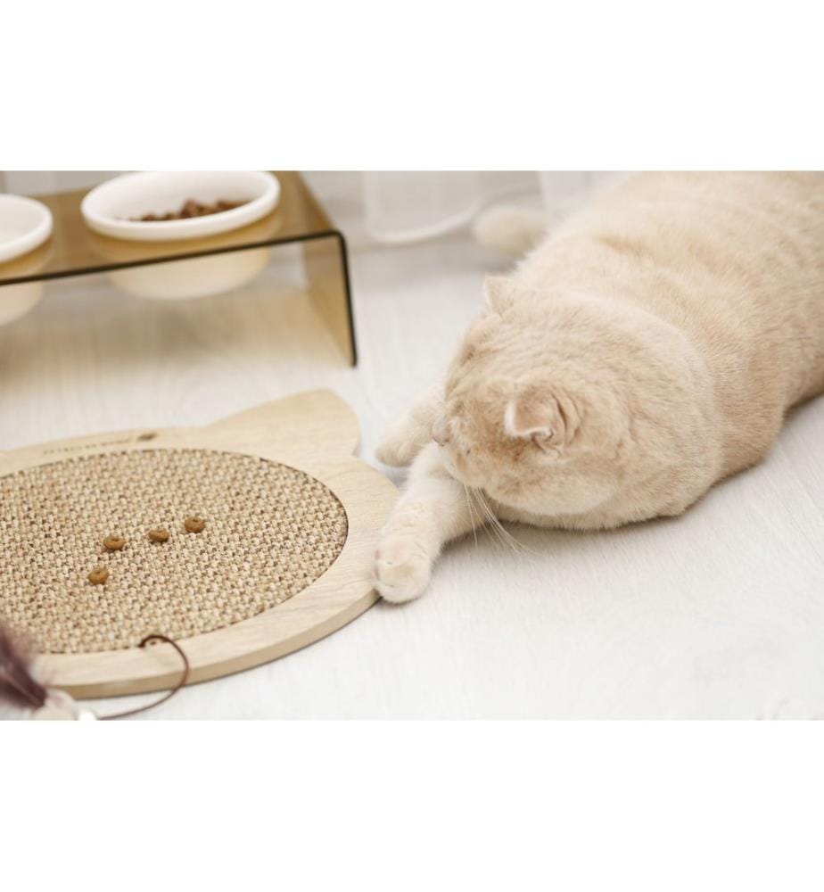 Tapis à griffer pour chat, 100 % MDF, beige