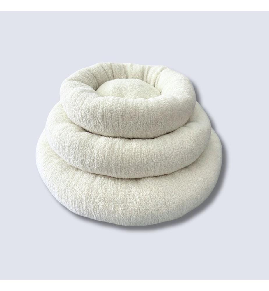 Panier pour animaux, 100 % polyester, écru