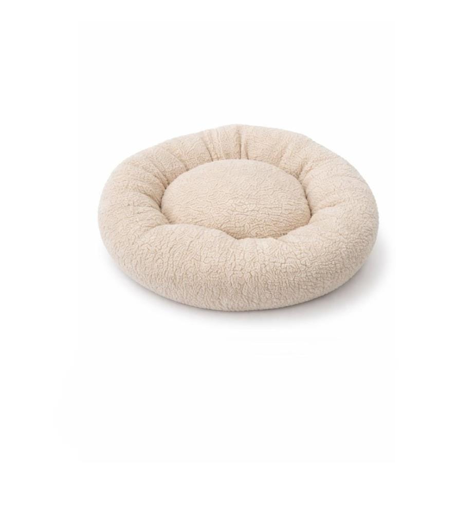 Panier pour animaux, 100 % polyester, crème