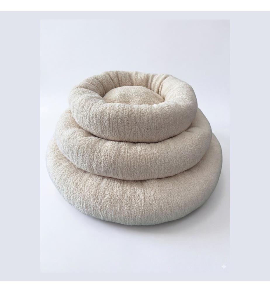 Panier pour animaux, 100 % polyester, crème