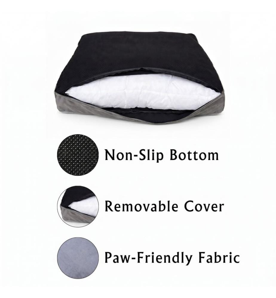 Panier pour animaux, 100 % polyester, gris