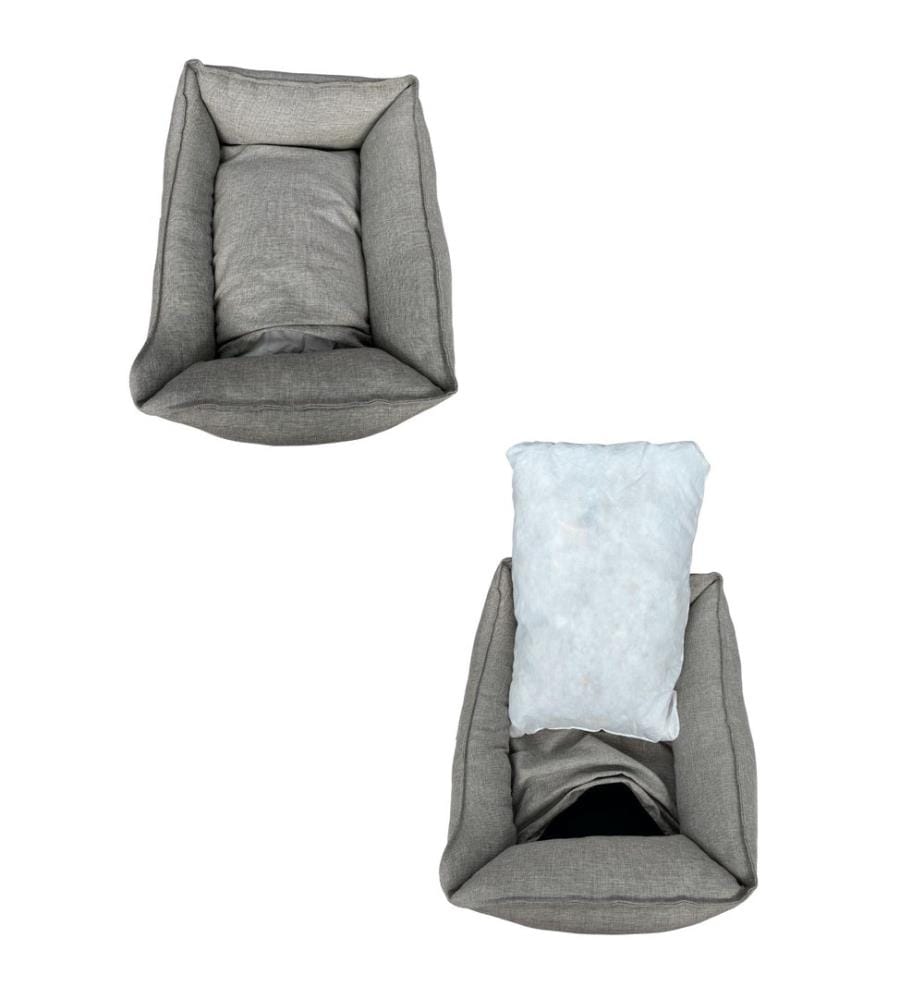 Panier pour animaux, 100 % polyester, crème