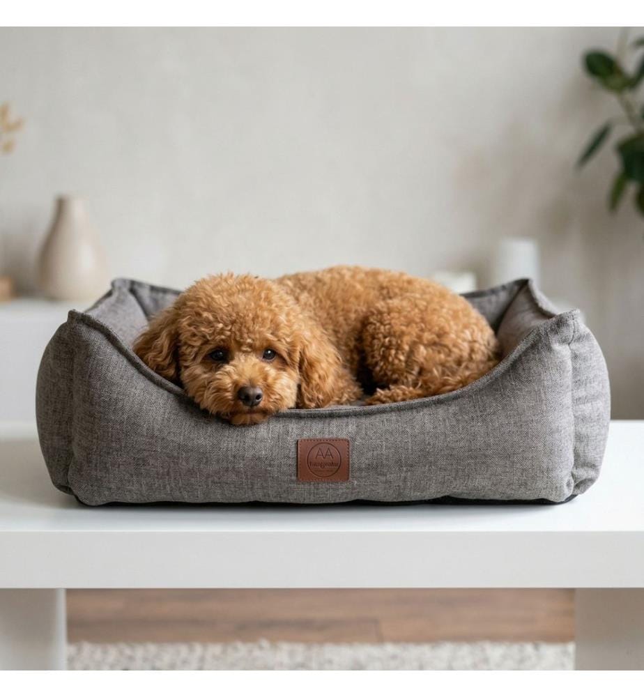 Panier pour animaux, 100 % polyester, marron