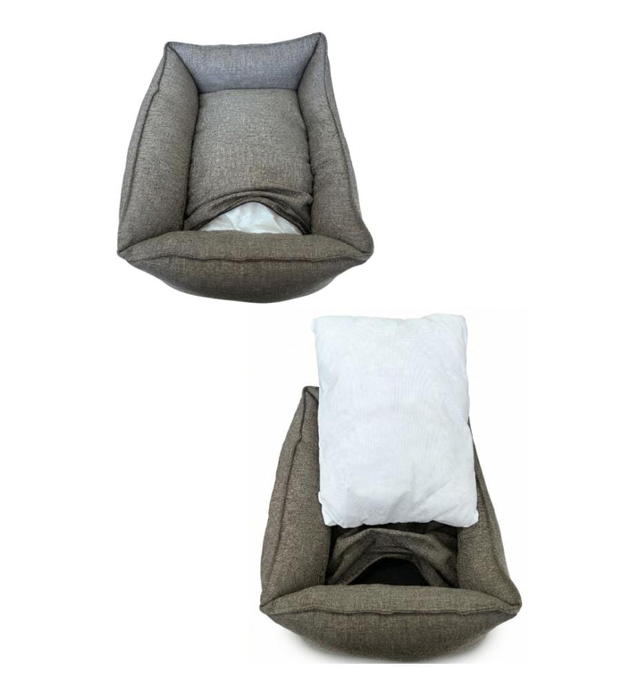 Panier pour animaux, 100 % polyester, marron
