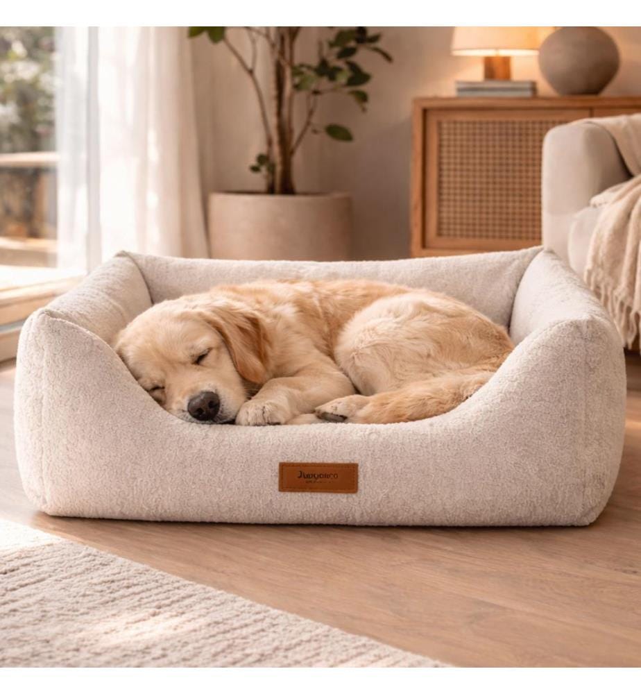 Panier pour animaux, 100 % polyester, crème