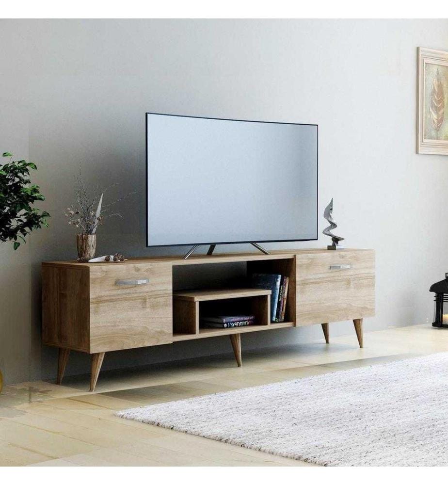 TV-Ständer, Nussbaum, Melaminharzbeschichtete Spanplatte