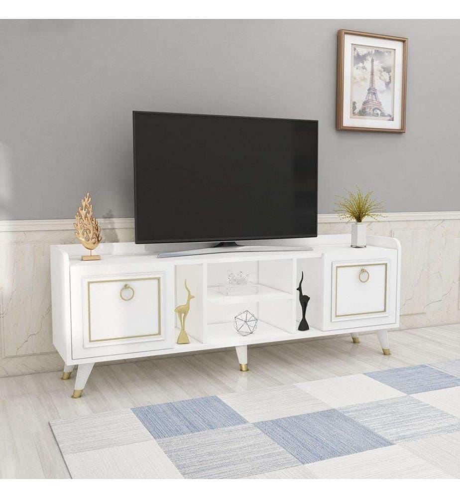 TV-Element, Weissgold, Melaminbeschichtete Spanplatte