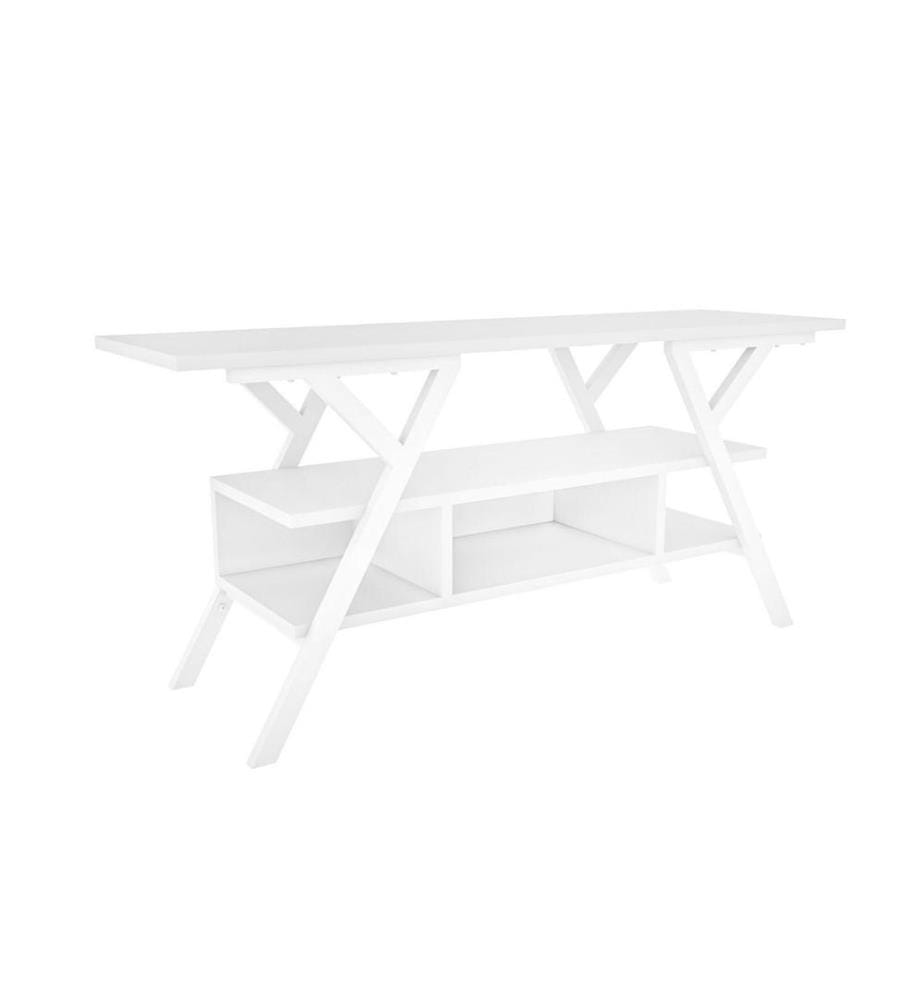 Meuble TV, blanc, panneau de particules mélaminé
