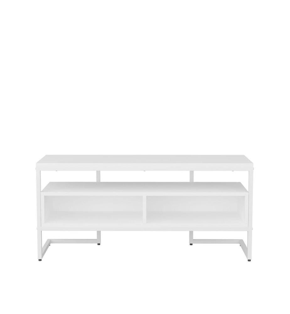 Meuble TV, blanc, panneau de particules mélaminé