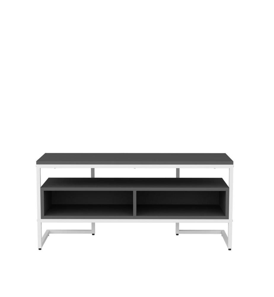Meuble TV, blanc anthracite, panneau de particules mélaminé