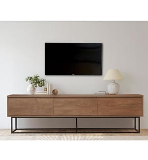 Meuble TV, Noyer Noir, Panneau de particules mélaminé