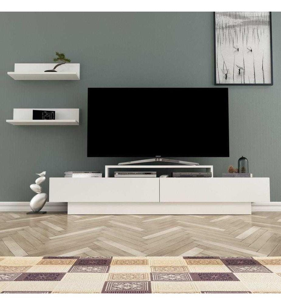 TV-Element, Weiss, Melaminbeschichtete Spanplatte