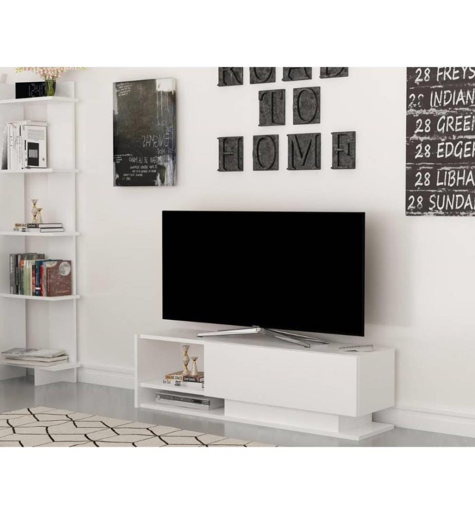 TV-Ständer, Weiss, Melaminbeschichtete Spanplatte