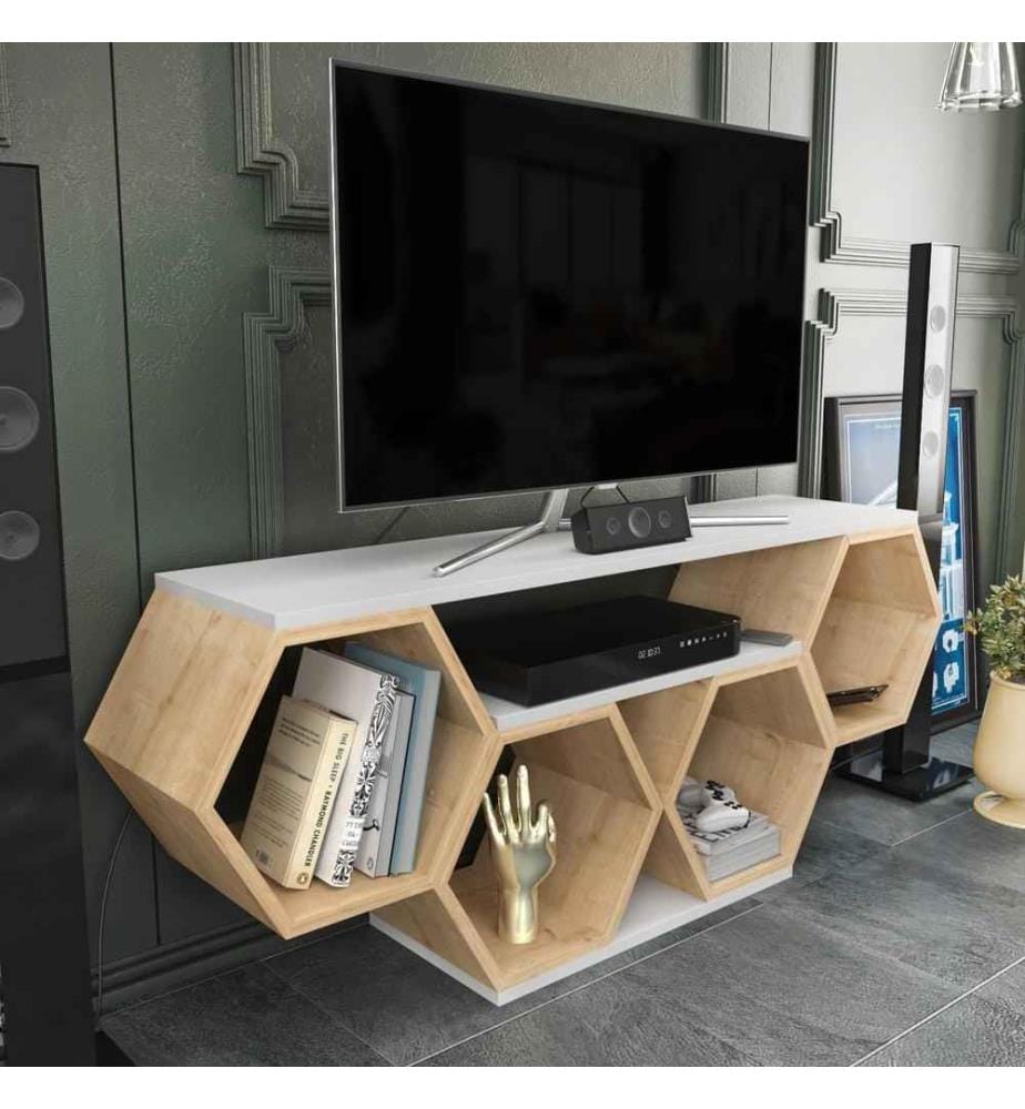 TV-Ständer, Sonomo weiss, Melaminbeschichtete Spanplatte