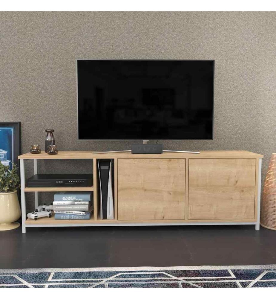 TV-Ständer, Eiche weiss, melaminharzbeschichtete Spanplatte