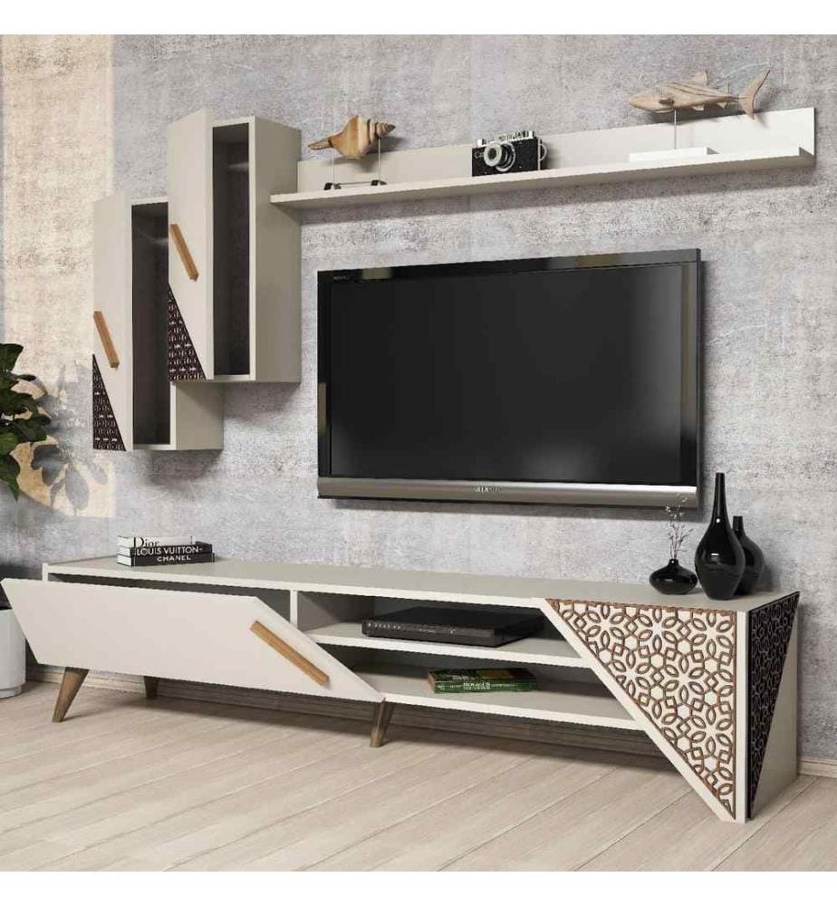 TV-Element, Creme, Melaminbeschichtete Spanplatte
